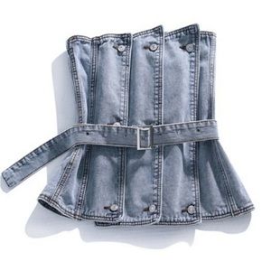 NWT Denim buttoned bustier. Size Medium